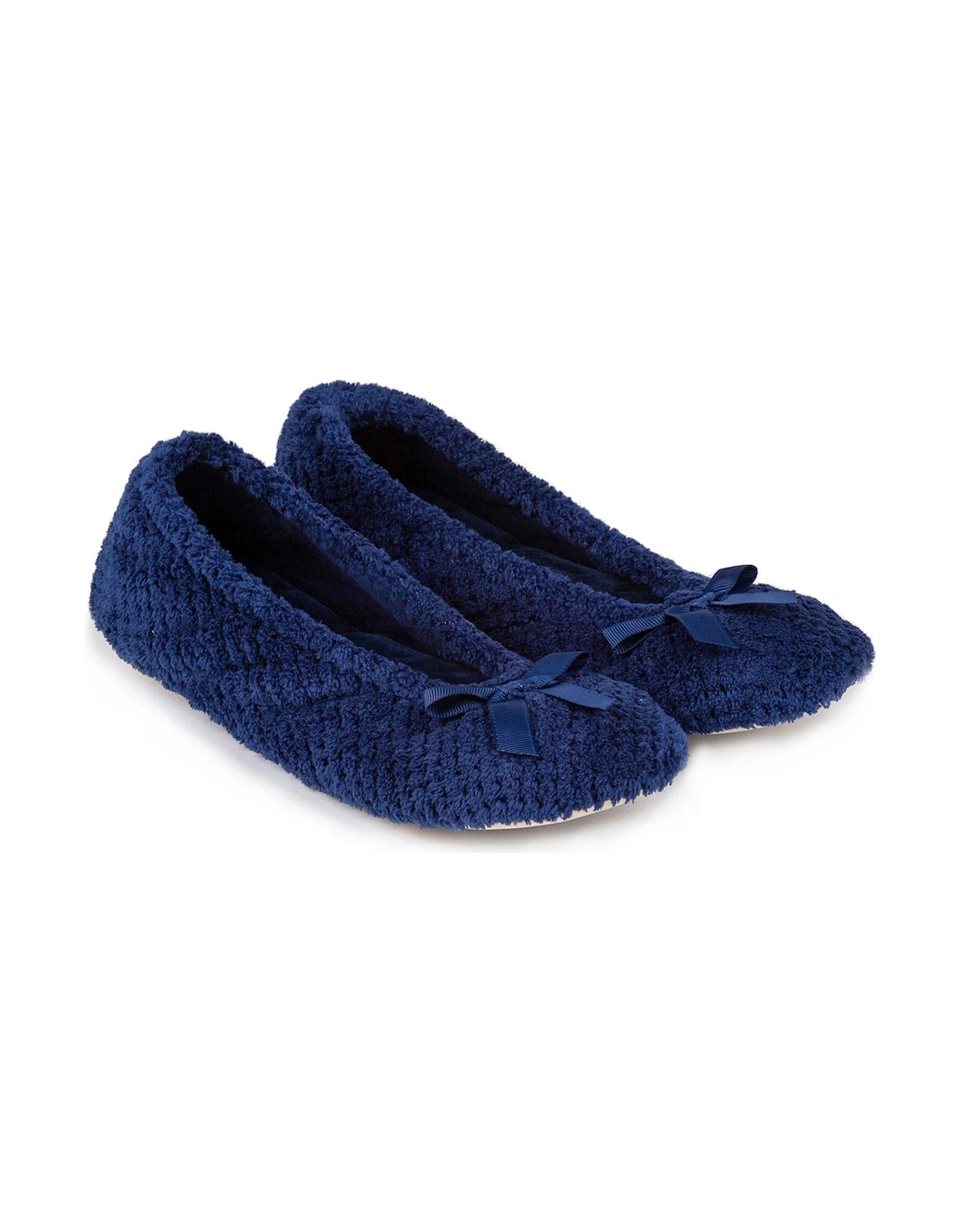 Isotoner Popcorn Ballet Slipper With Bow - Navy, 2 of 1