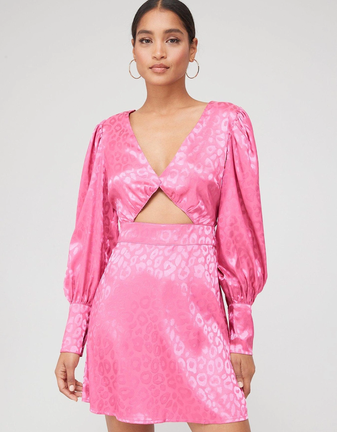 Long Sleeve Twist Mini Dress - Pink, 5 of 4