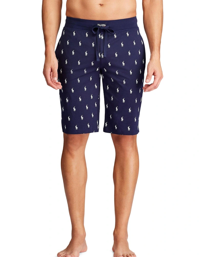 All Over Pony Print Logo Lounge Shorts - Cruise Nave