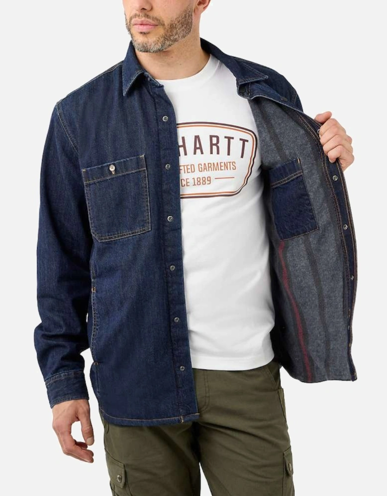Carhartt Mens Denim Fleece Lined Snap Front Shirt