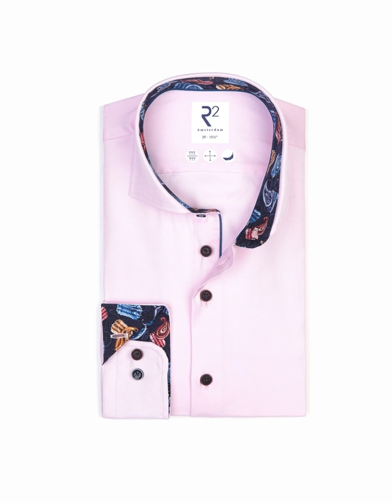 Pink Shirt With Paisley Trim Pink