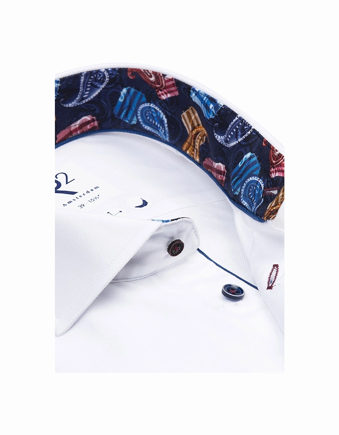 White Shirt With Paisley Trim White