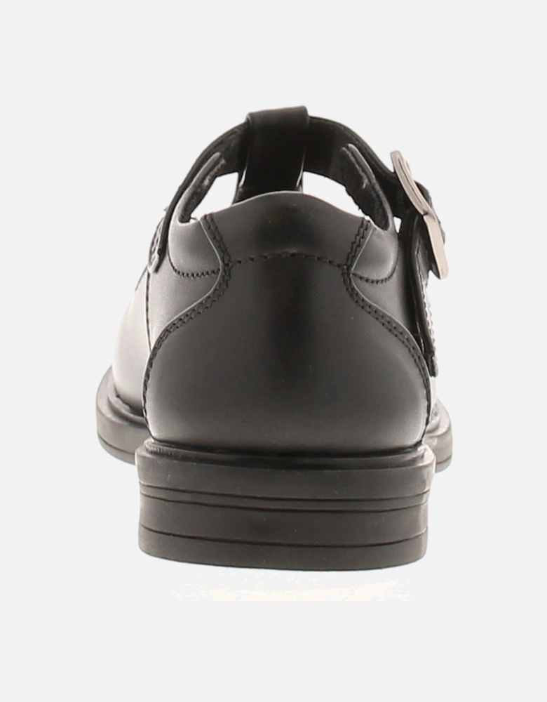 Girls Shoes School Choppy Leather Buckle black UK Size