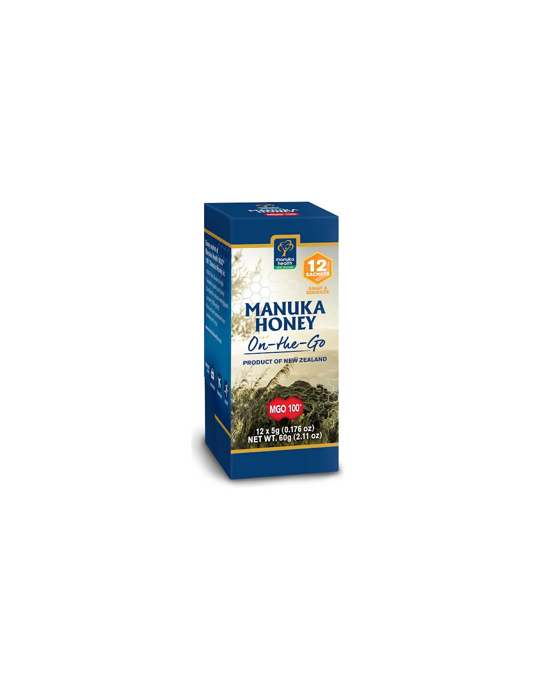 Health MGO 100+ Pure Honey Individual Snap Packs 12 x 5g - Health New Zealand Ltd, 2 of 1