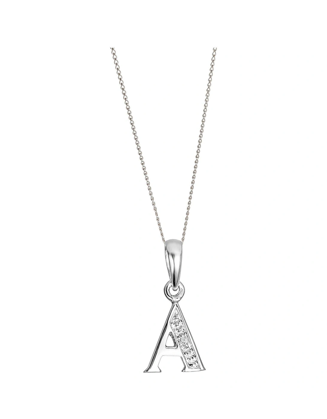 9ct White Gold Diamond Initial Pendant Necklace, 3 of 2