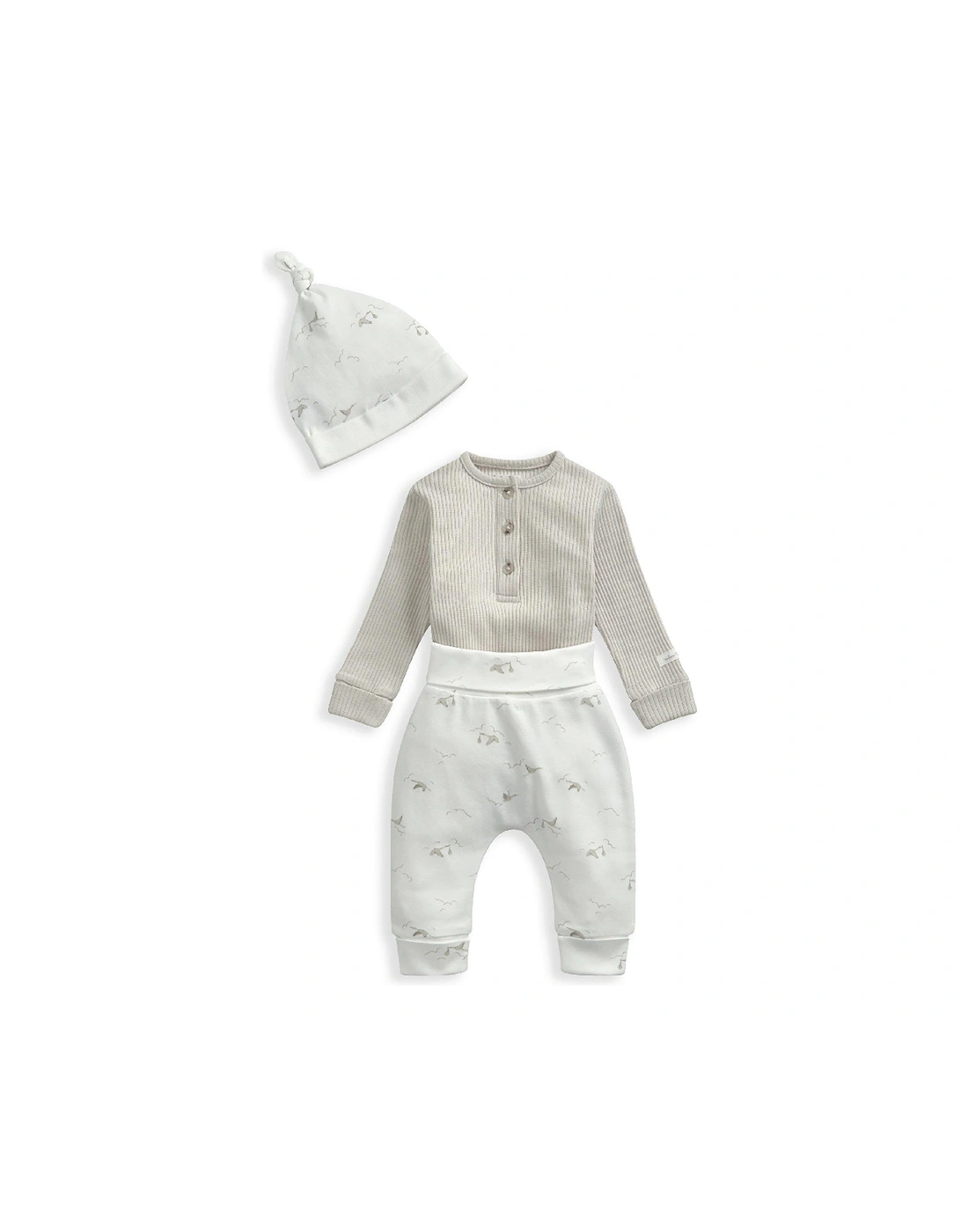 Unisex Baby 3 Piece Stork My First Outfit - Grey, 2 of 1