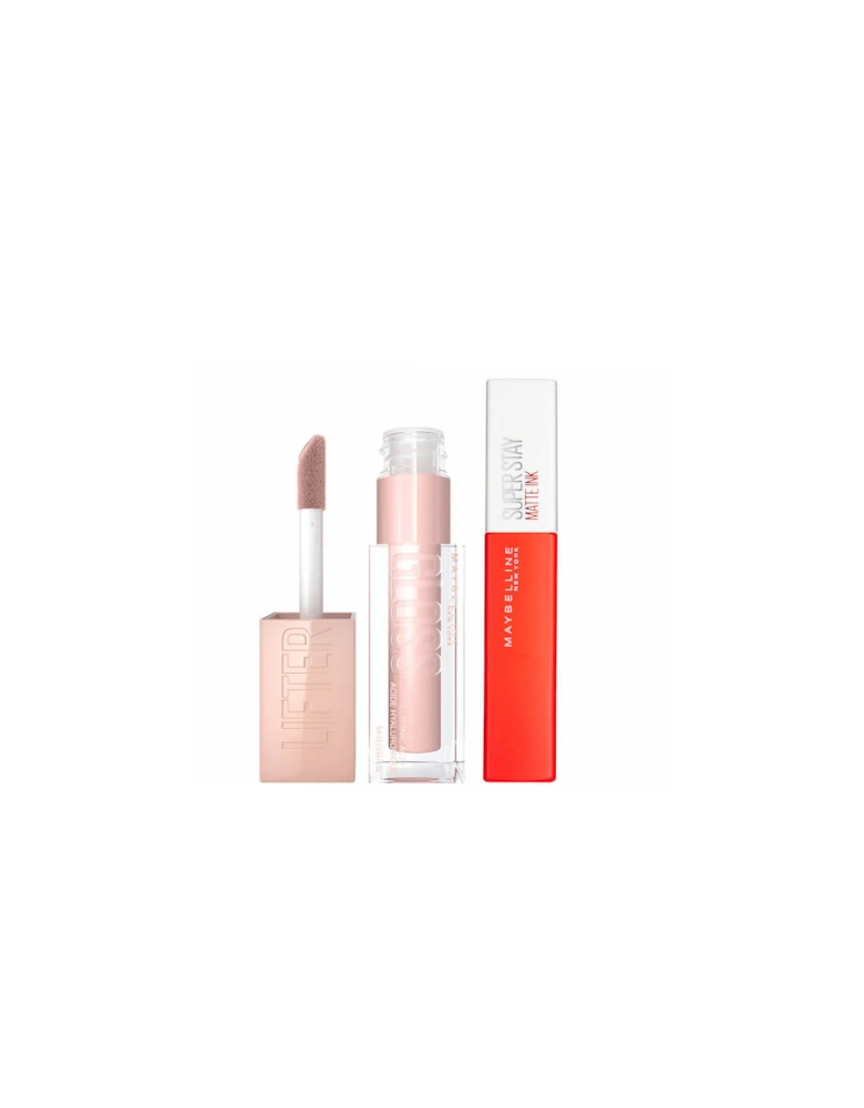 Lifter Gloss and Superstay Matte Ink Lipstick Bundle - 25 Heroine - Maybelline