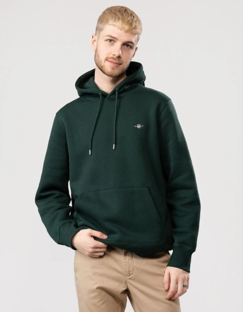 Mens Regular Fit Shield Logo Pullover Hoodie