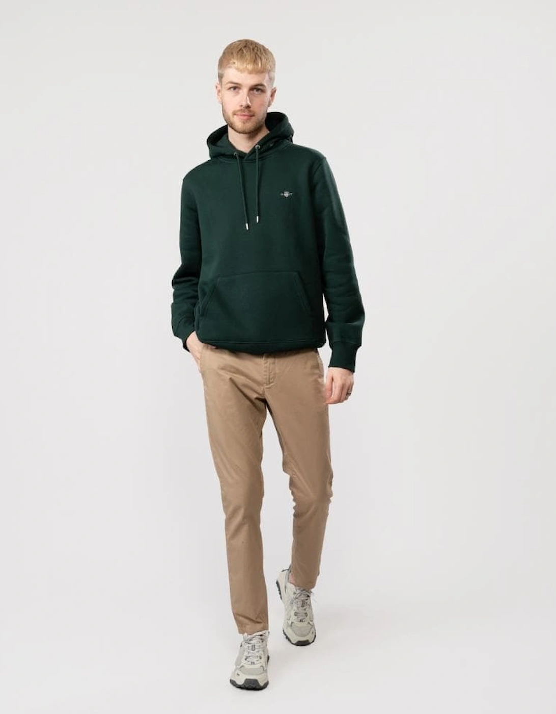 Mens Regular Fit Shield Logo Pullover Hoodie