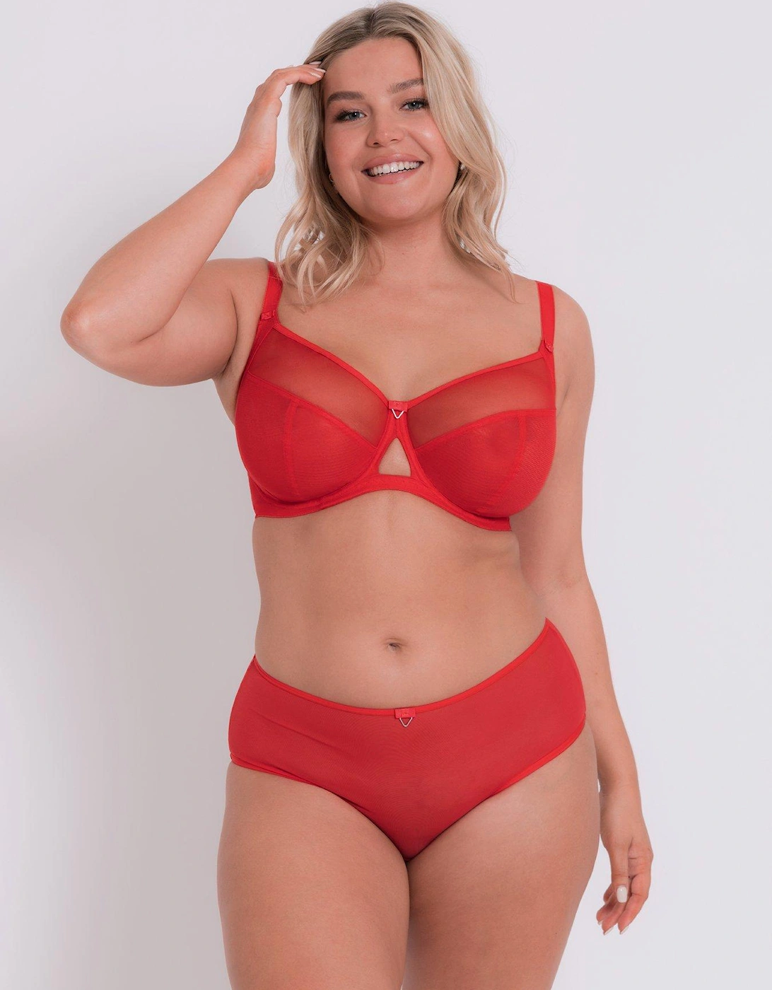 Victory 4 Part Balcony Bra - Red, 2 of 1