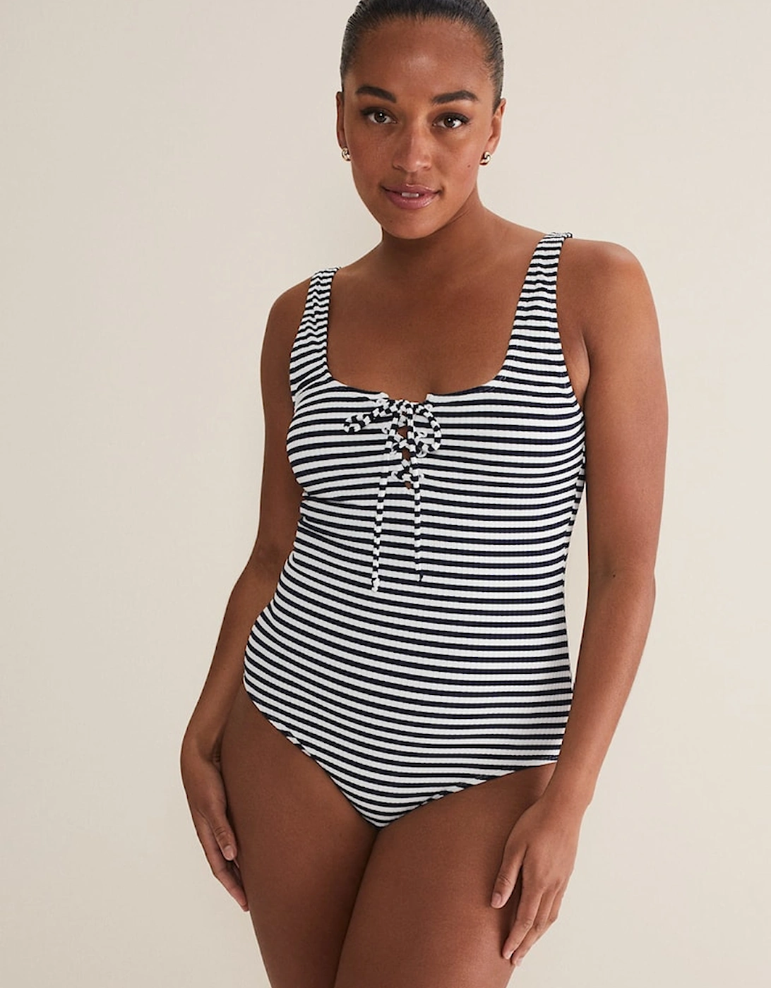 Striped Ribbed Swimsuit, 2 of 1