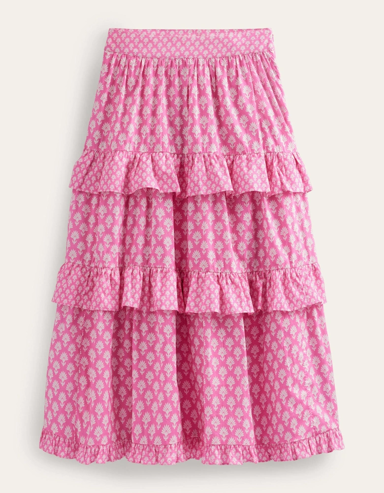 Tiered Cotton Maxi Skirt