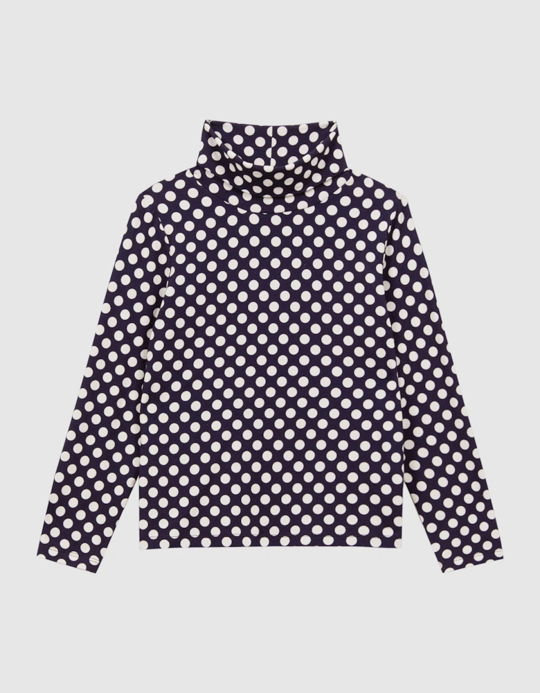 Polka Dot Roll Neck Top