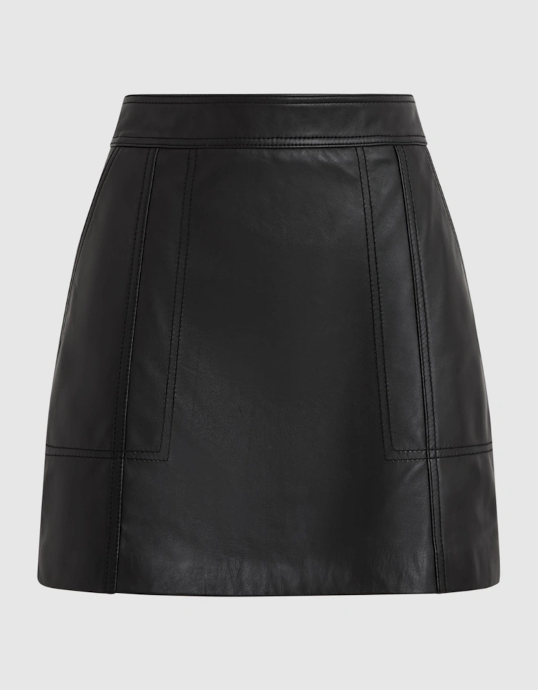 Leather High Rise Mini Skirt