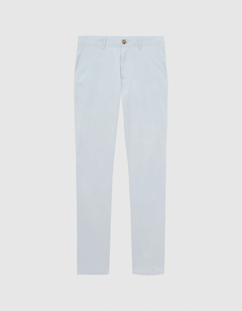 Slim Fit Washed Cotton Blend Chinos