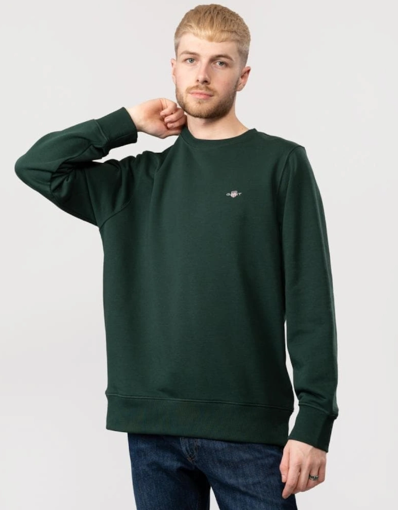 Mens Regular Fit Shield Logo Crew Neck Sweatshirt