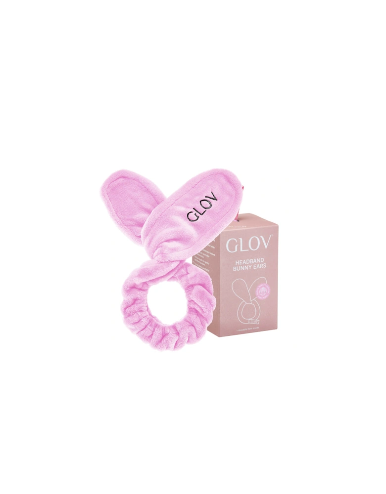 GLOV® Pink Bunny Ears Hair Protecting Headband and Hair Tie Set - GLOV