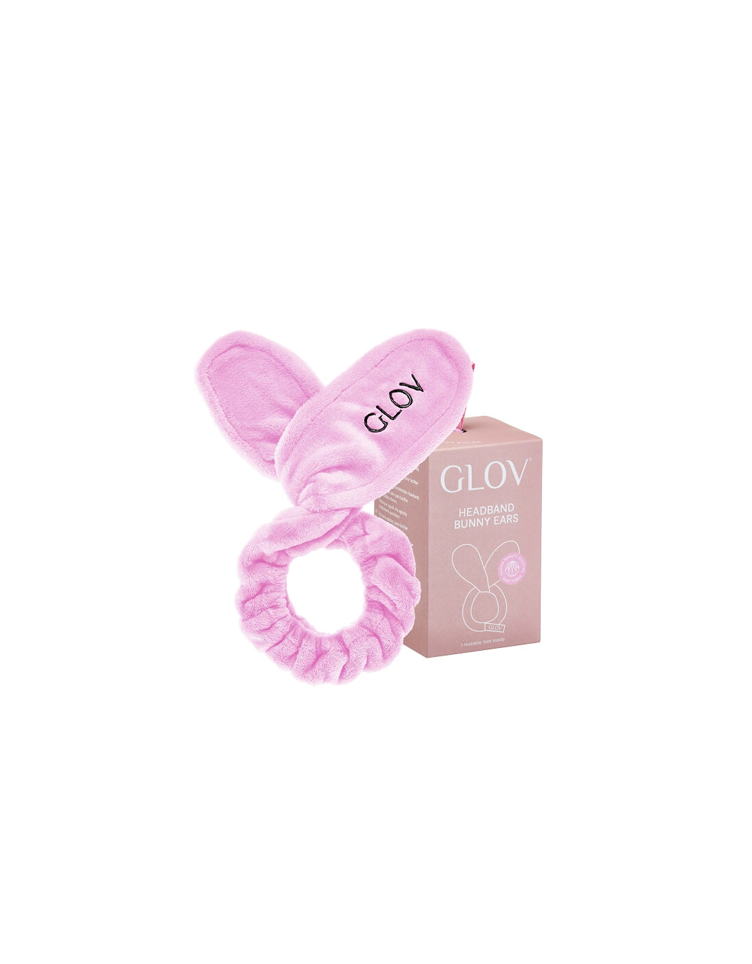 GLOV® Pink Bunny Ears Hair Protecting Headband and Hair Tie Set, 2 of 1