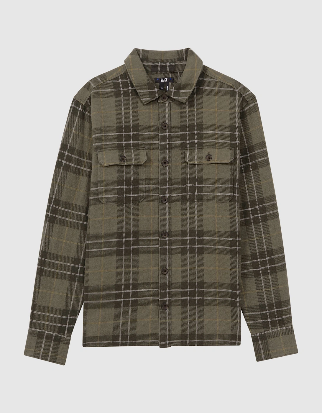 Paige Cotton Checked Twin Pocket Overshirt, 2 of 1