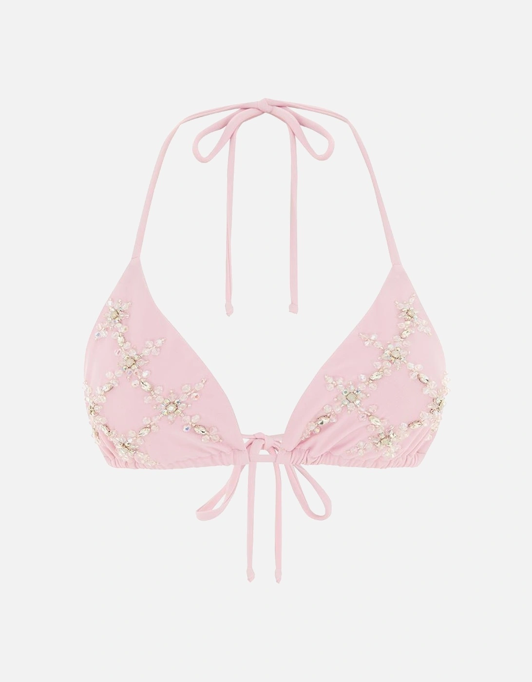 Rose Luxe Self-Tie Pink Bikini Top, 4 of 3