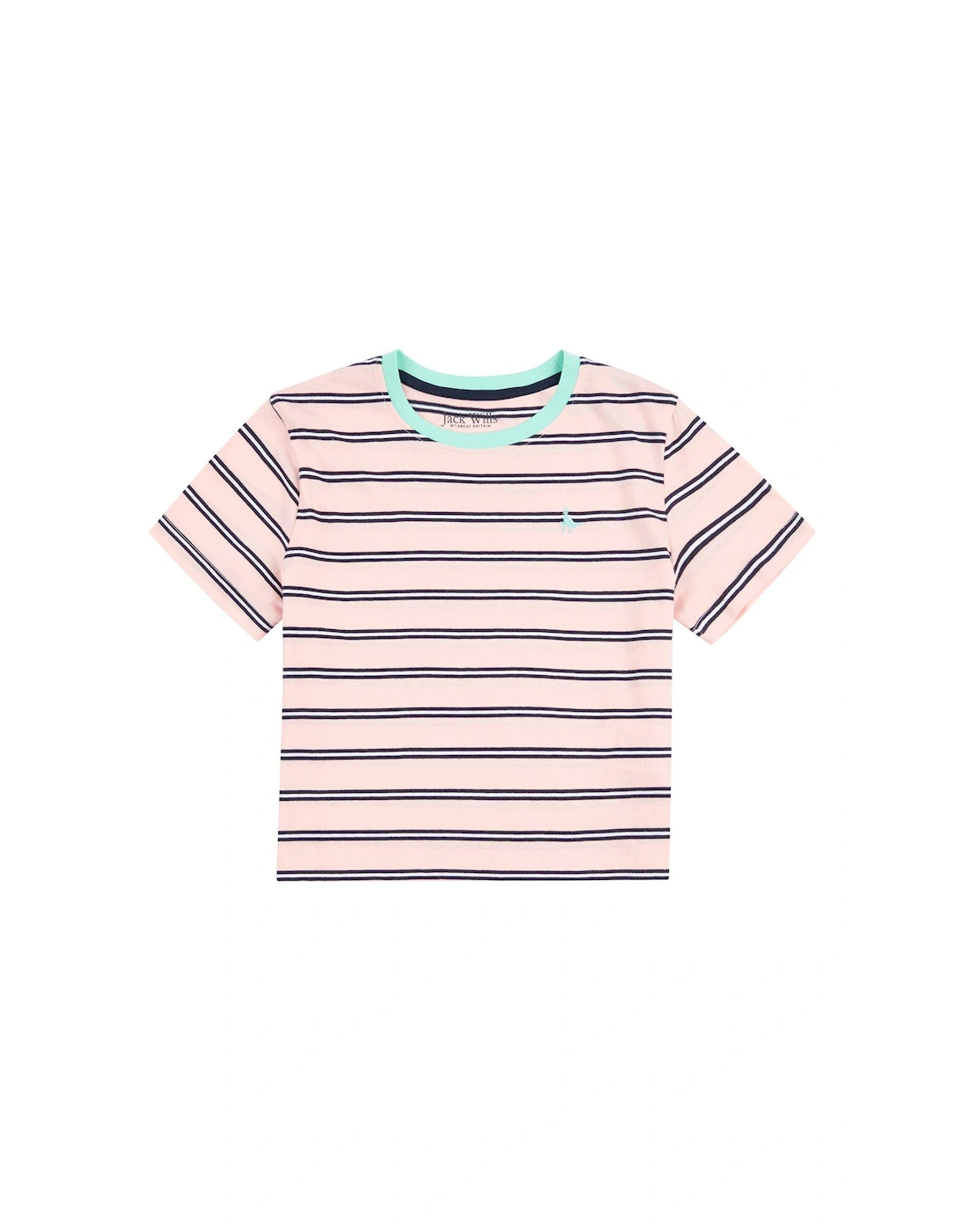 Girls Stripe Short Sleeve T Shirt - Crystal Rose, 3 of 2
