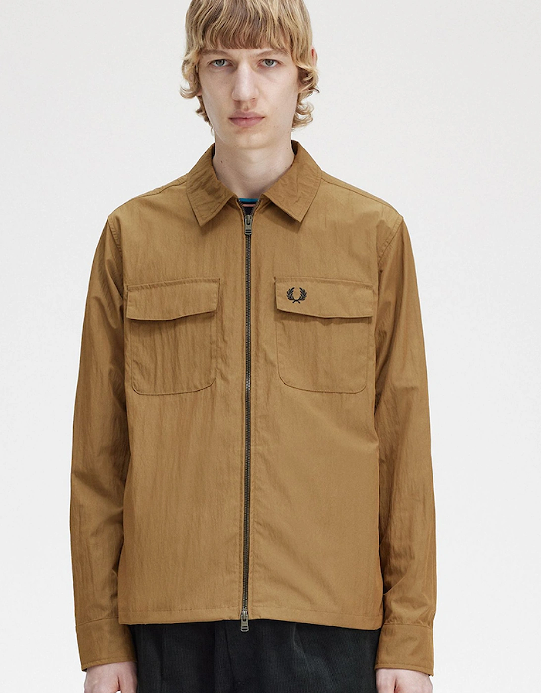Fred Perry Men's Lightweight Zip-Through Overshirt  Xxl