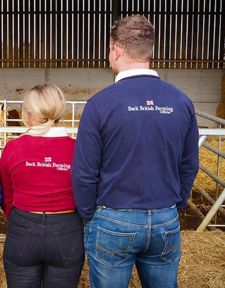 Back British Farming Men's Premium Rugby Shirt Navy