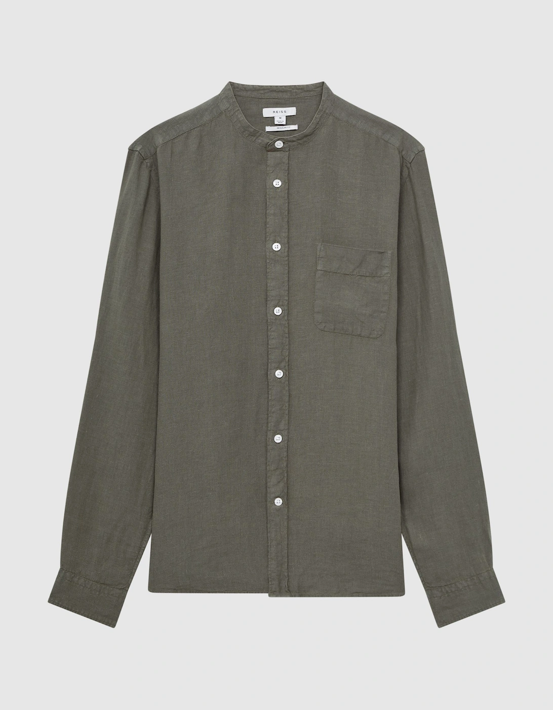 Linen Grandad Collar Shirt, 2 of 1