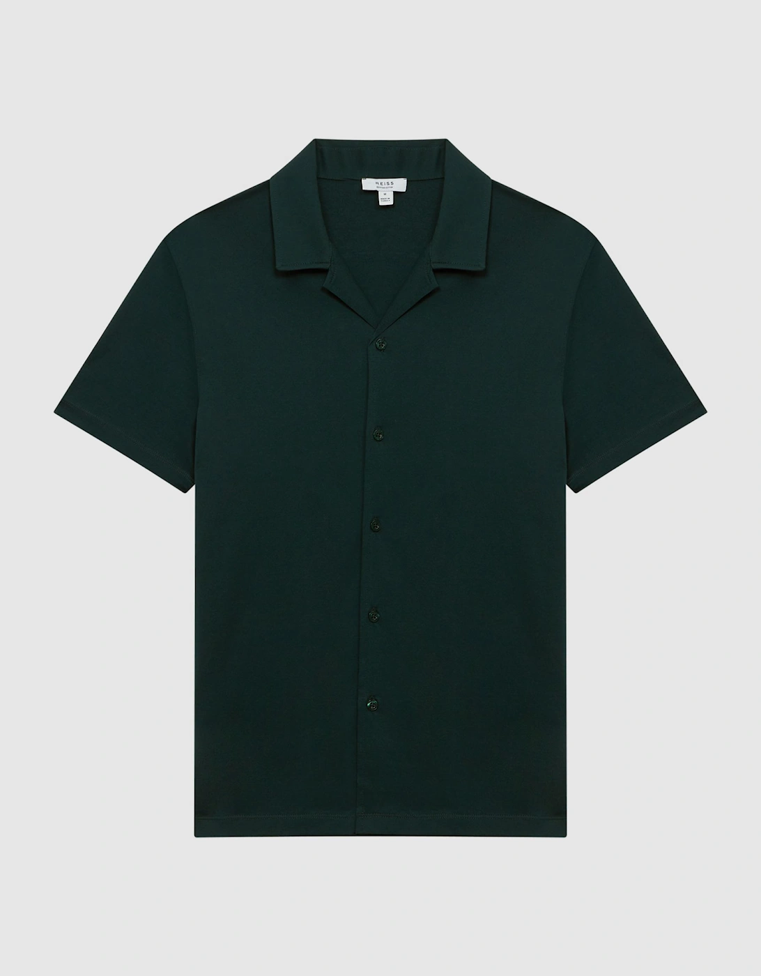 Mercerised Cotton Jersey Cuban Collar Shirt, 2 of 1