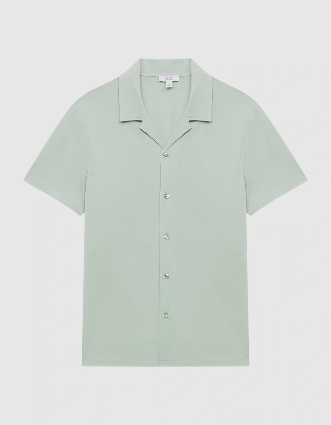 Mercerised Cotton Jersey Cuban Collar Shirt, 2 of 1