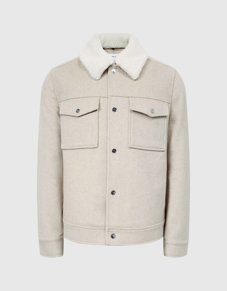 Wool Blend Blouson Jacket