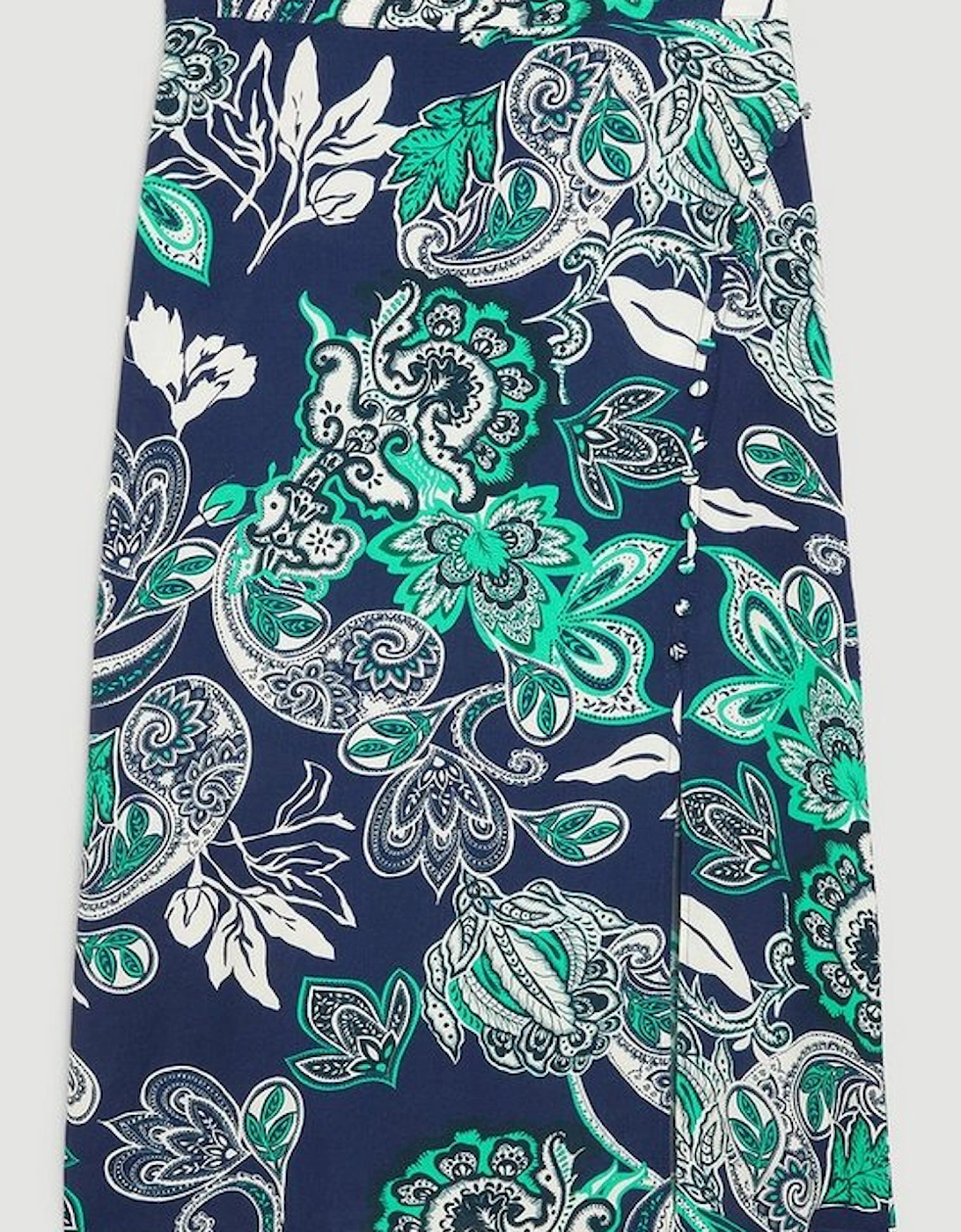Batik Buttoned Midi Skirt