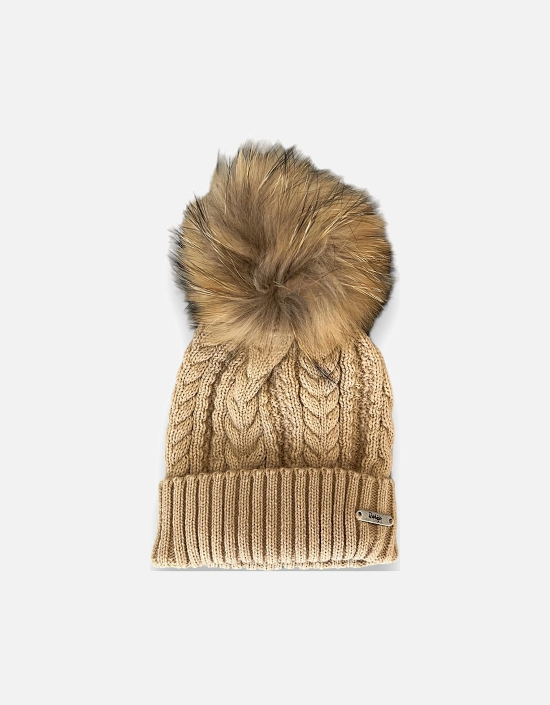 Camel Ribbed Fur Pull On Hat, 6 of 5