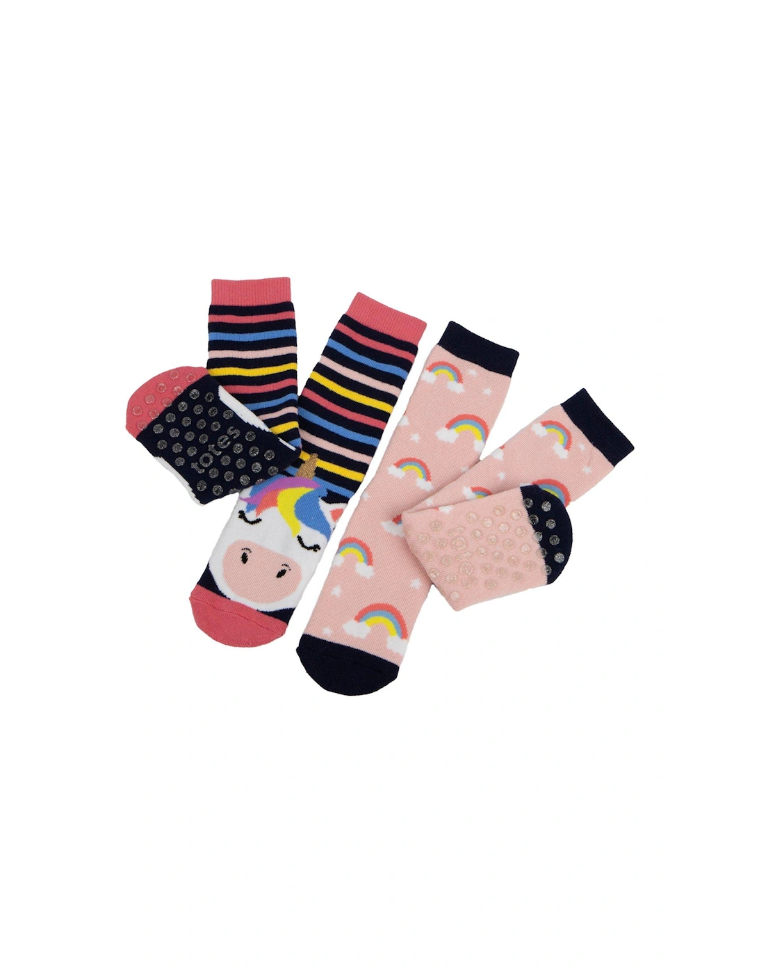 TOTES2pk Original Younger Kids Unicorn Slipper Socks - Multi, 2 of 1