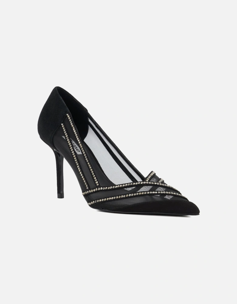 Ladies Access - Diamante-Mesh Heeled Court Shoes