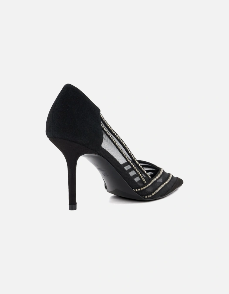 Ladies Access - Diamante-Mesh Heeled Court Shoes