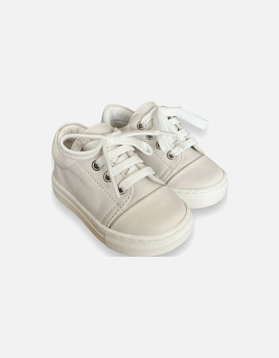 Beige Leather Santiago Trainers, 6 of 5