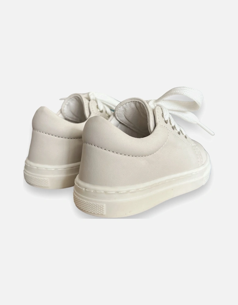 Beige Leather Santiago Trainers