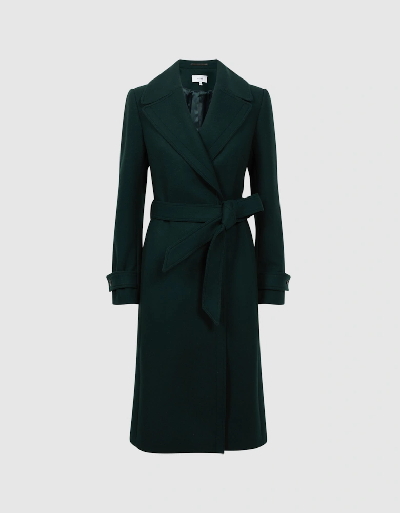 Relaxed Wool Single Breasted Belted Coat
