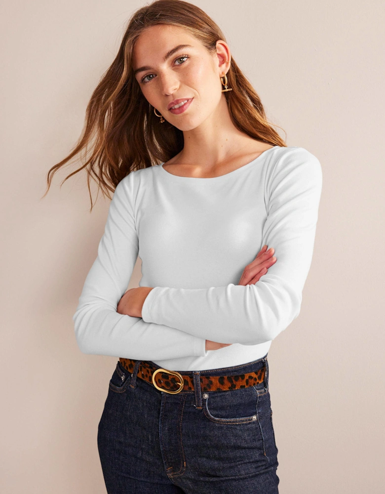 Essential Boat-Neck Jersey Top