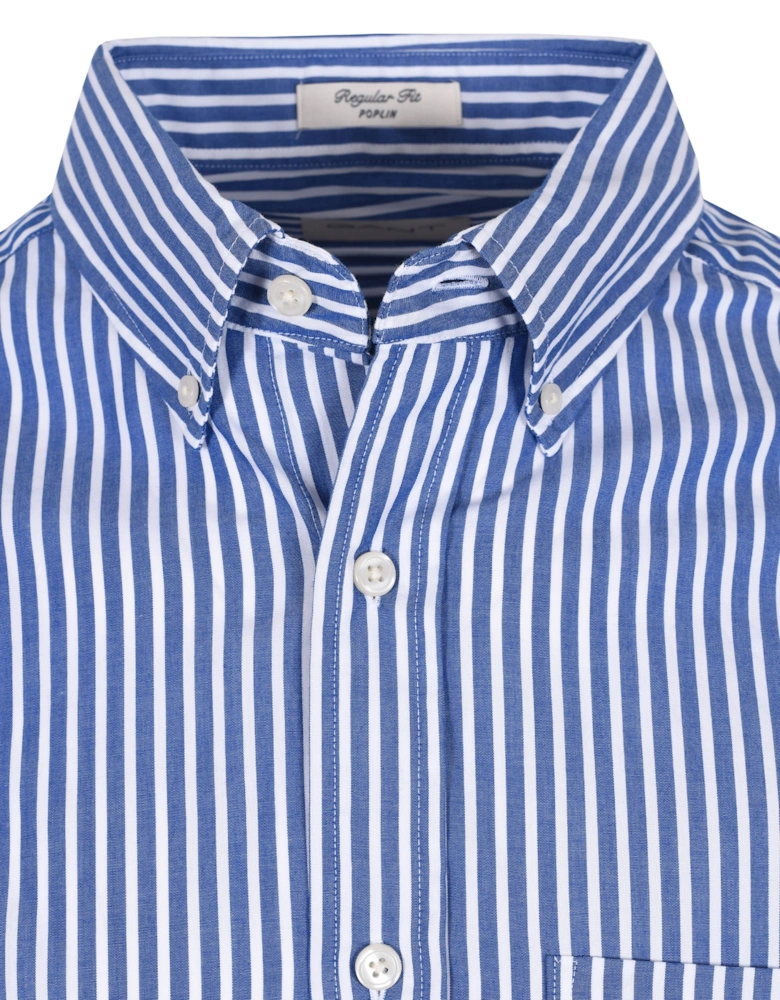 Reg Poplin Stripe Shirt College Blue