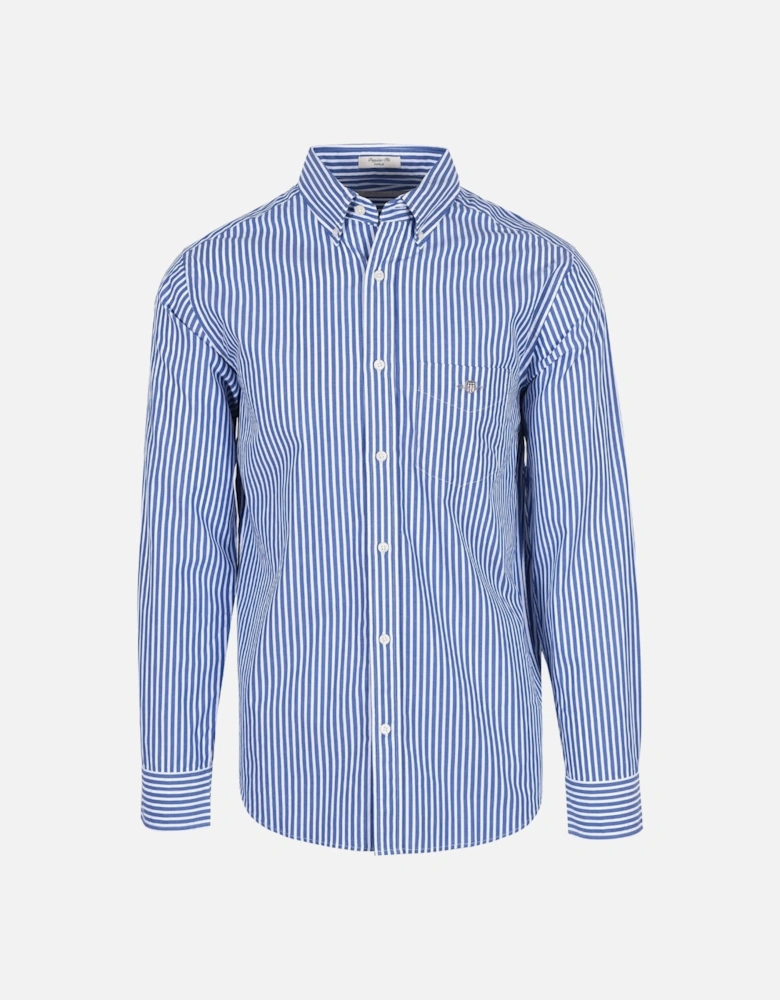 Reg Poplin Stripe Shirt College Blue