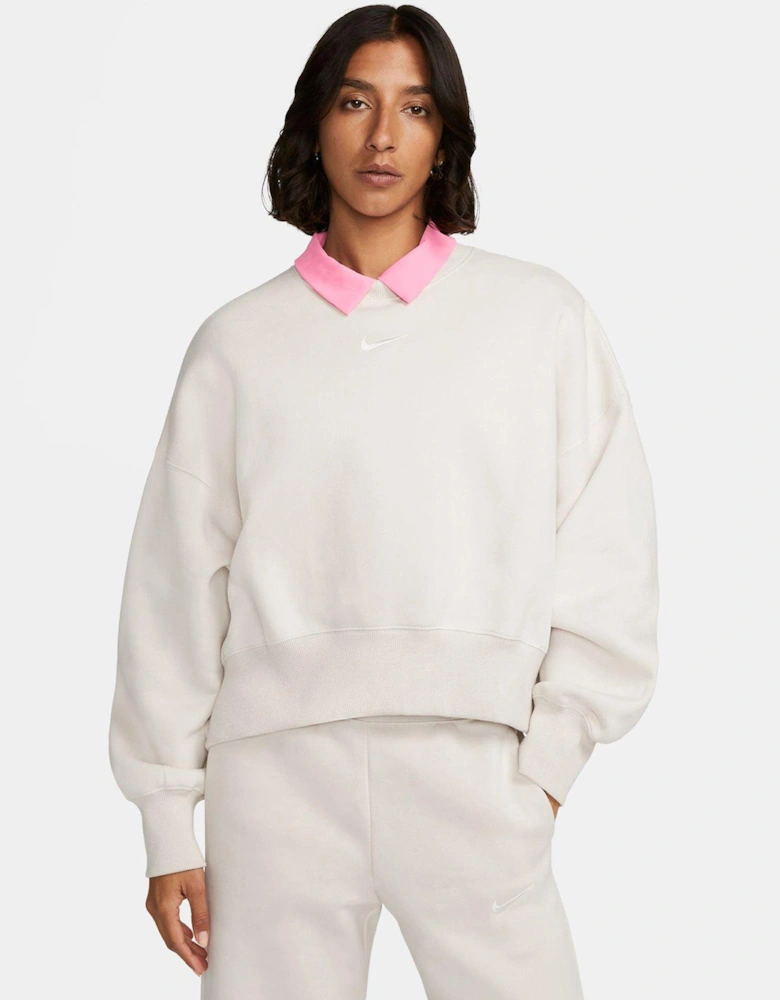 Sportswear Phoenix Fleece Women's Over-Oversized Sweatshirt - Light Beige