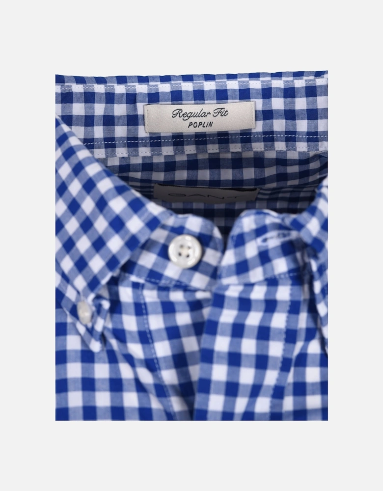 Reg Poplin Gingham Shirt College Blue