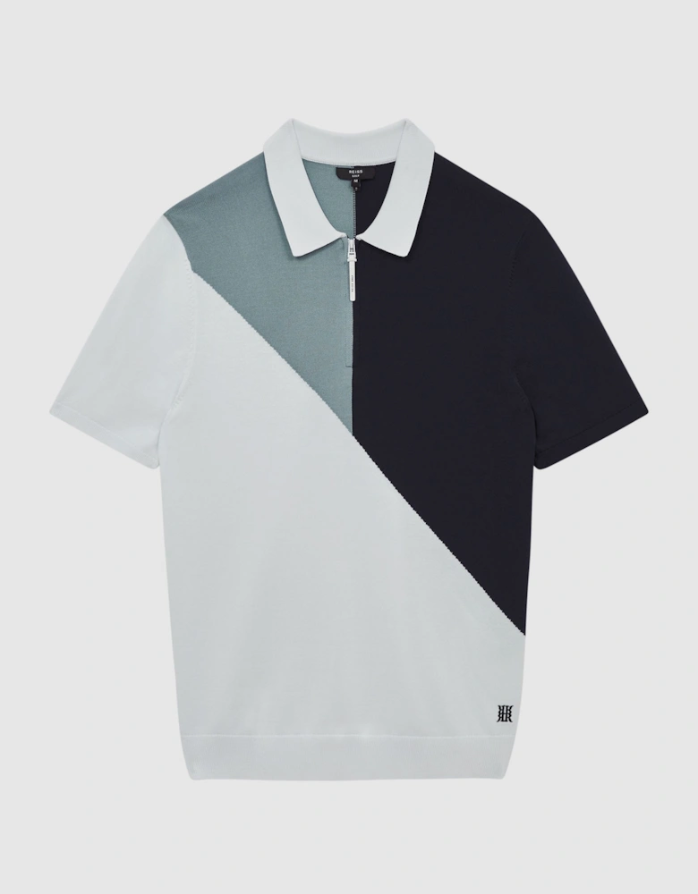 Golf Colourblock Half Zip Polo T-Shirt