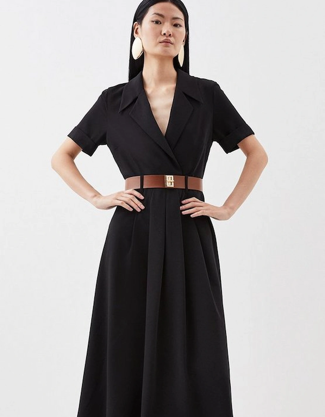 Soft Tailored Belted Midaxi Dress, 5 of 4