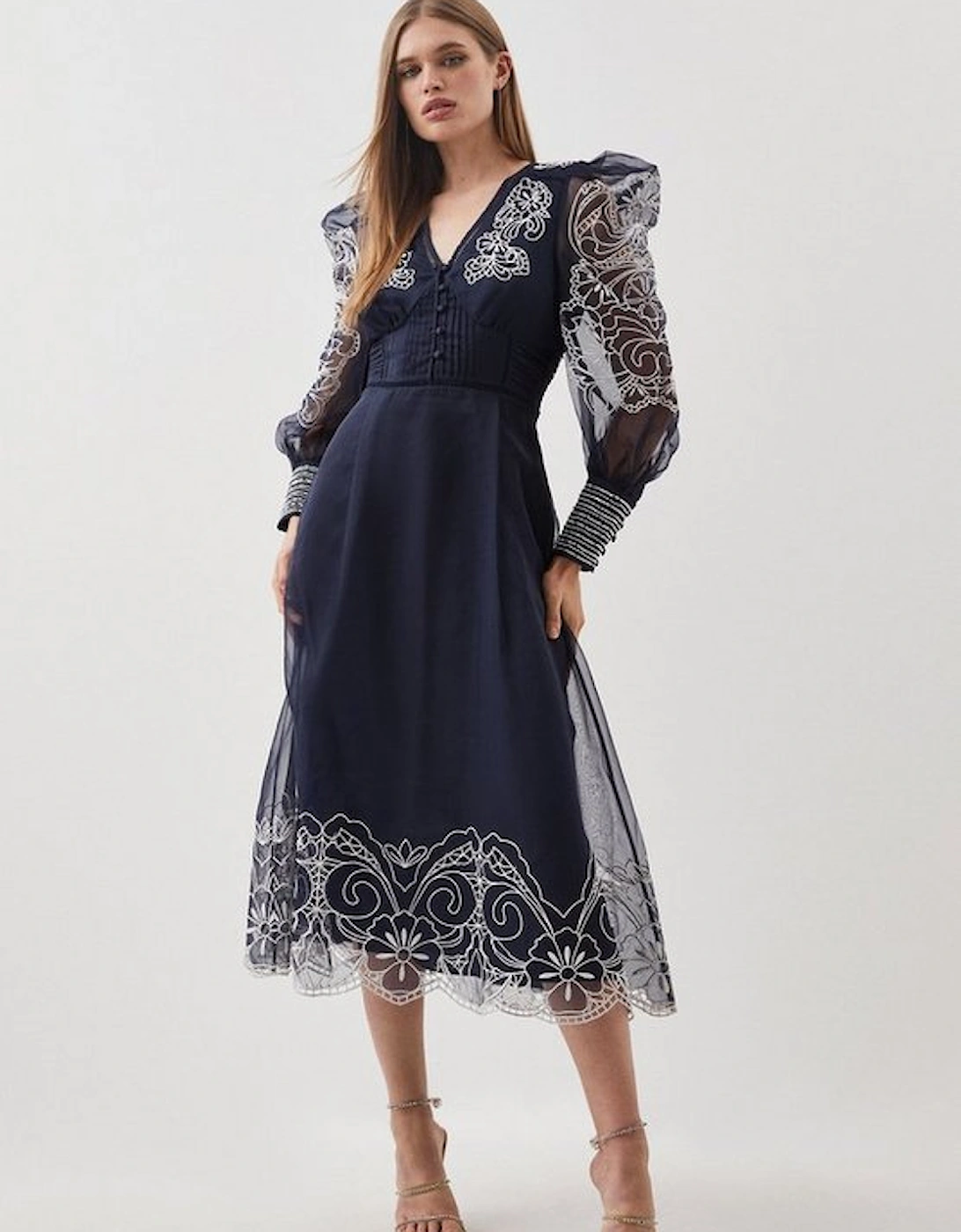 Tall Cutwork Organdie Buttoned Woven Maxi, 5 of 4