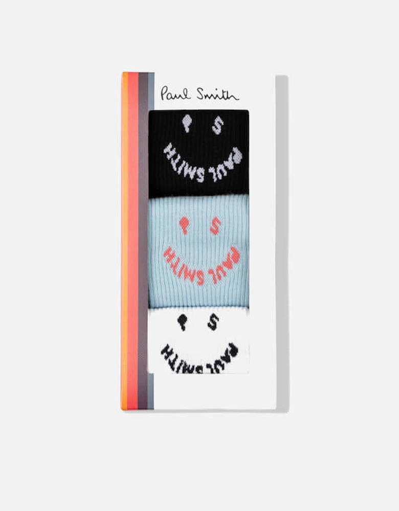 Three-Pack Cotton-Blend Happy Socks