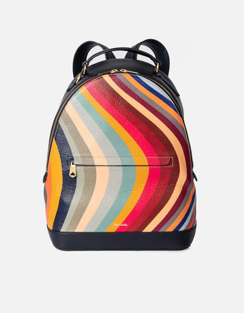 Swirl Striped Leather Backpack