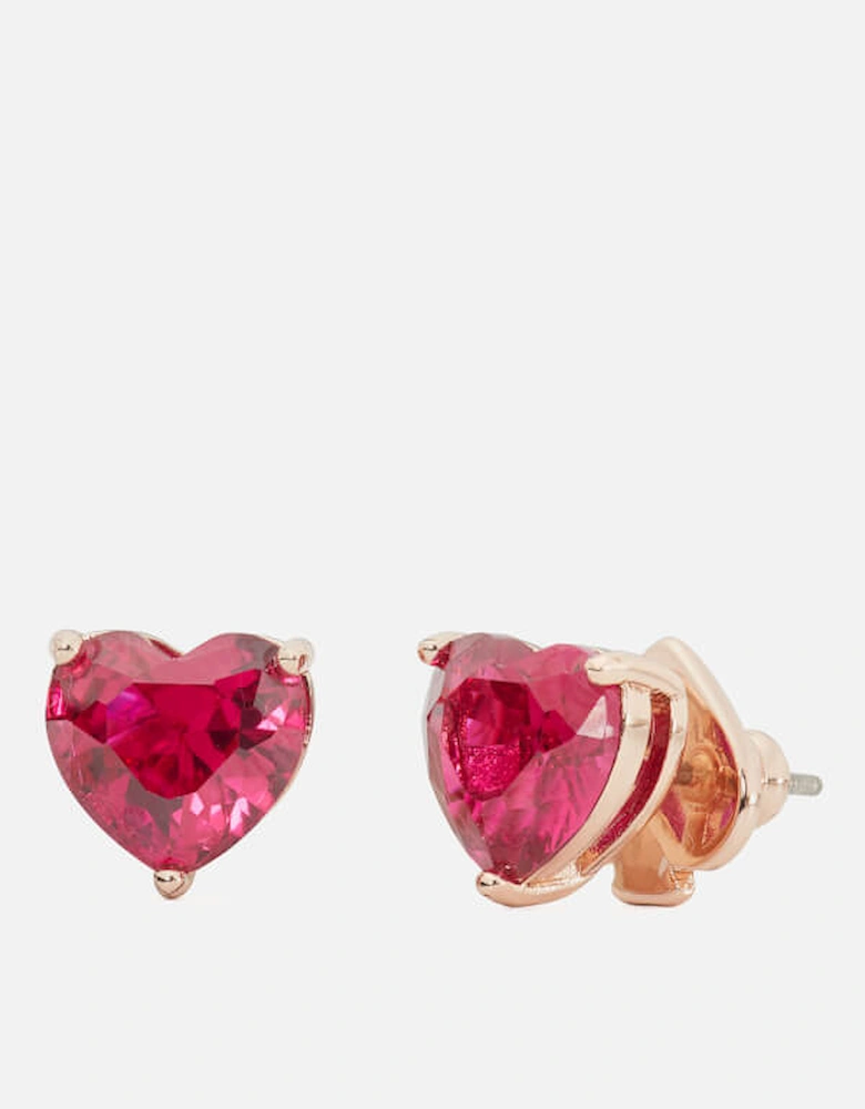 Heart Gold-Plated Cubic Zirconia Earrings